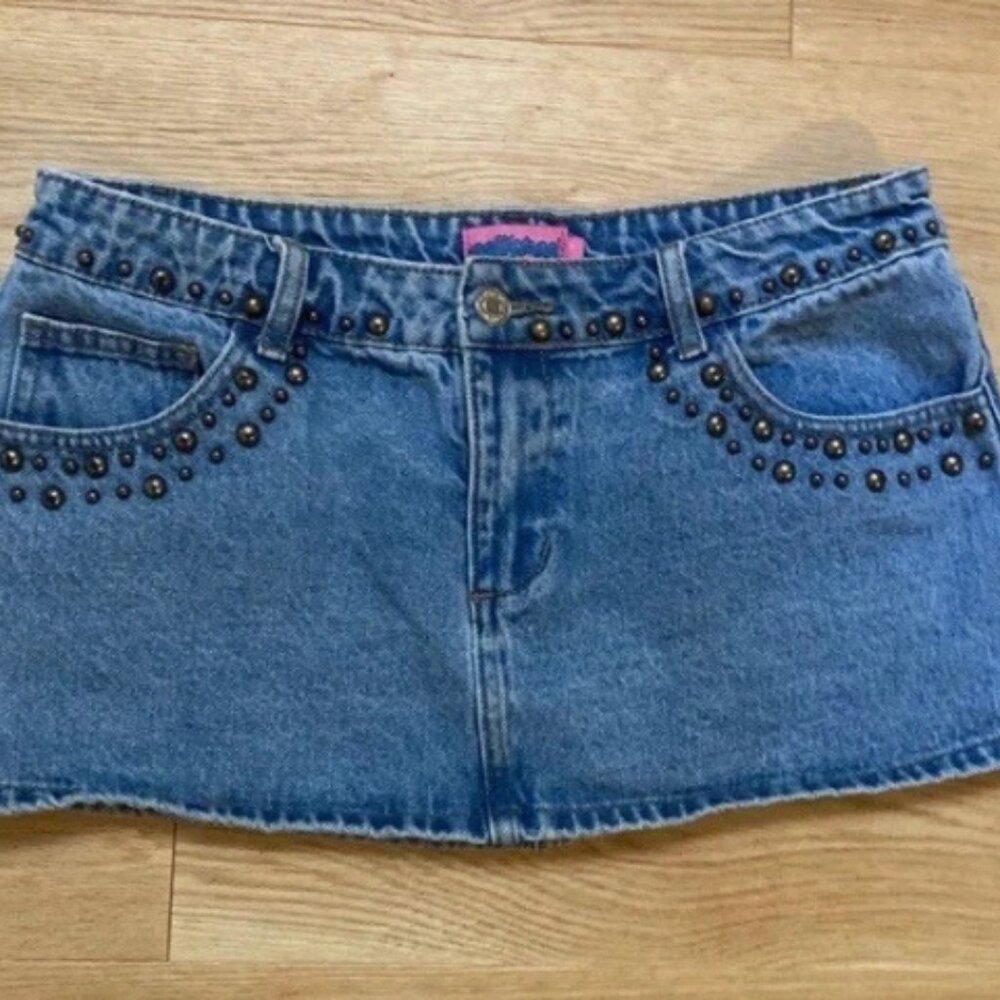 Y2K Denim Micro Mini Skirt Women's Size M